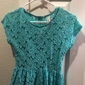 Aqua Peplum top+ Matching Tank